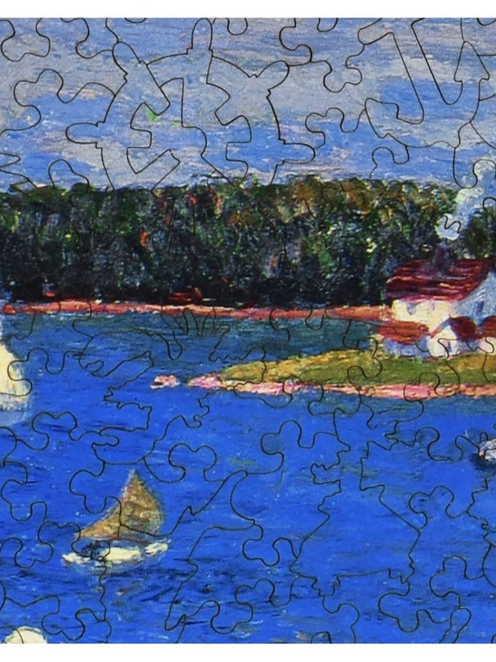 Liberty Puzzles wooden jigsaw puzzle titled "Mahone Bay" featuring the painting - Picture 11 of 11
